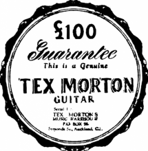 Tex Morton guitar label