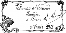 Thomas Norwood classical guitar label