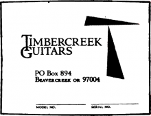 Timbercreek acoustic guitar label