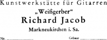 Richard Jacob Weissgerber classical guitar label