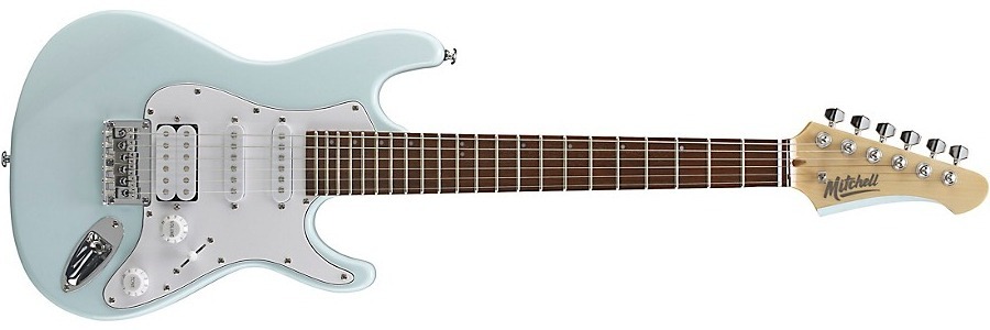 Mitchell Td100 Short-Scale Electric Guitar Powder Blue 3-Ply White Pickguard