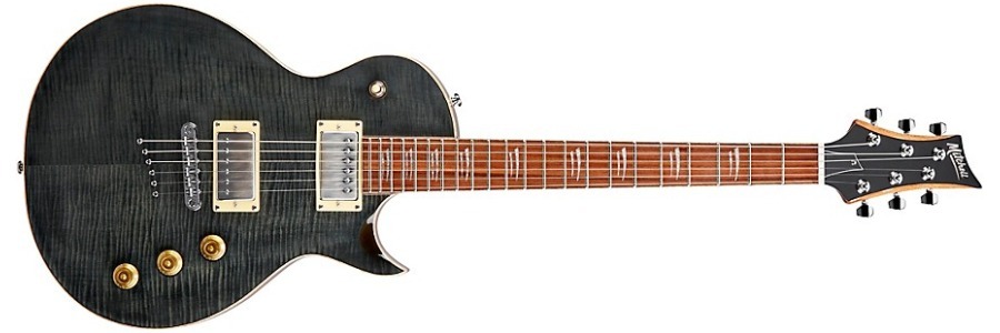 Mitchell Ms450 Modern Single-Cutaway Electric Guitar Flame Black
