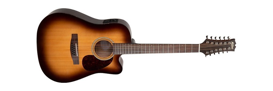 Mitchell T311-Tce Terra 12-String Dreadnought Spruce Top Acoustic-Electric Guitar Edge Burst