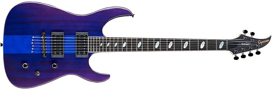 Caparison Guitars Dellinger Ii Fx Prominence Ebony Fingerboard Electric Guitar Transparent Spectrum Blue