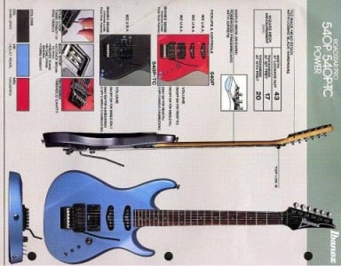 Ibanez 540P electric guitar catalogue scan