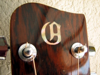 Aria G400 acoustic guitar, headstock logo