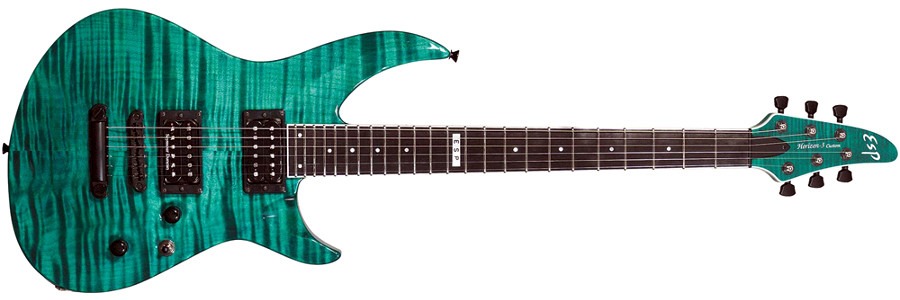 ESP Horizon 3 Custom electric guitar, flamed maple with blue finish