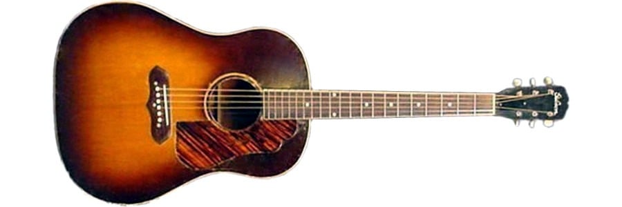 Gibson J-55 acoustic guitar from 1941, sunburst finish with bat-wing bridge