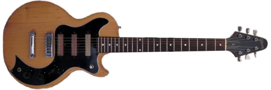 Gibson S-1, natural finish single cutaway electric guitar with bolt-on neck and single coil pickups