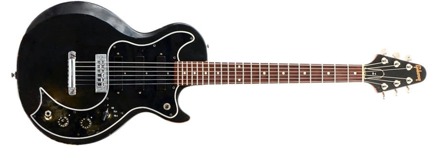 Gibson S-1, black finish single cutaway electric guitar with bolt-on neck and single coil pickups