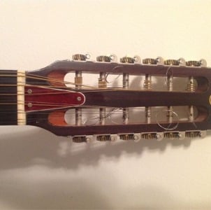 Yamaha FG-260 12 string acoustic guitar, slotted headstock