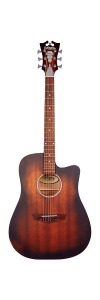 D'angelico Premier Series Bowery Ls Cutaway Dreadnought Acoustic-Electric Guitar Aged Mahogany