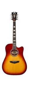 D'angelico Premier Series Bowery Cutaway Dreadnought Acoustic-Electric Guitar Iced Tea Burst