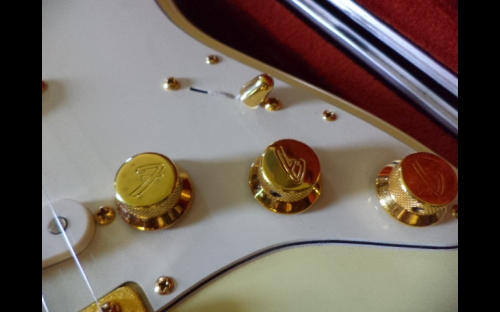 Nice knobs.  No wear, perfect e-tronics.  Knurled too, and feautures 9 sounds, and special X1 bridge pickup.