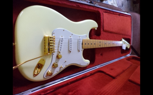 1981-83 the Strat must have taken 3 years to build and get all that gold on!  Still new in case, with hang tag, detailed info and owner's manual.