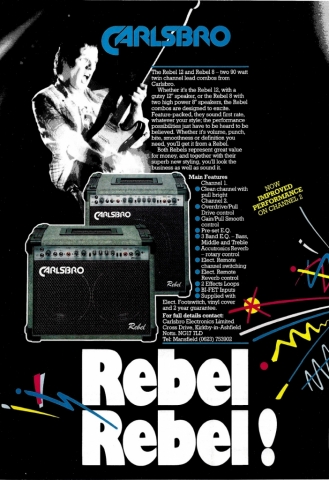 Carlsbro Rebel Rebel advert 1988