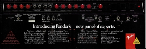 Introducing Fenders new panel of experts - Fender Champ 12 advert 1988