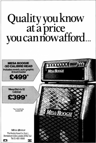 MESA/Boogie .50 Caliber Head - advert 1988