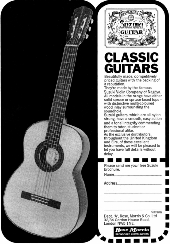 Nagoya Suzuki Classical Guitar advert 1973